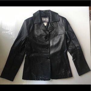 Roots Black Leather Jacket